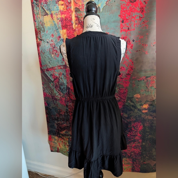 Black Lannah Tie Waist Silk Dress - Picture 10 of 13